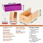 Soap Making Kit, Bamboo Cutting Box and Inner Box with Silicone Mold, Stainless Steel Straight Cutter and Wavy Cutter, 100 Bags 