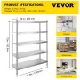 Shelving Unit 48x18.5 Inch Storage Shelves 5-Tier shelving Units And Storage Adjustable Shelf Storage Unit Adjustable Feet