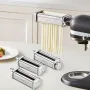 Pasta Attachment for KitchenAid Stand Mixer, Stainless Steel Pasta Roller Cutter Set Including Pasta Sheet Roller, Spaghetti and