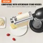 Pasta Attachment for KitchenAid Stand Mixer, Stainless Steel Pasta Sheet Roller Attachment, Pasta Maker Machine Accessory with 8
