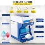 Snow Cone Machine 265LBS Commercial Ice Shaver Crusher 220V 50HZ Ice Crusher Shaver Machine Snow Flake Stainless Steel Food Grad