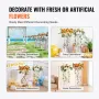 10PCS 23.6inch/60cm High Wedding Flower Stand, With Acrylic Laminate,Acrylic Vase Column Geometric Centerpiece Stands, Floral Di
