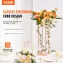 4PCS Gold Metal Column Wedding Flower Stand, 31.5inch/80cm High With Metal Laminate, Vase Geometric Centerpiece Stands, Cylindri