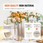 4PCS Gold Metal Column Wedding Flower Stand, 23.6inch /60cm High With Metal Laminate, Vase Geometric Centerpiece Stands, Cylindr