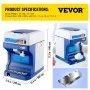Snow Cone Machine 265 kg kommerciel is Shaver Crusher 220V 50Hz