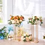 4 stk. Guld metal søjle bryllupsblomststativ, 23,6 tommer /60