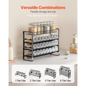 Spice Rack Organizer for Cabinet Seasoning Storage Set Wall Mounted 4 Pack