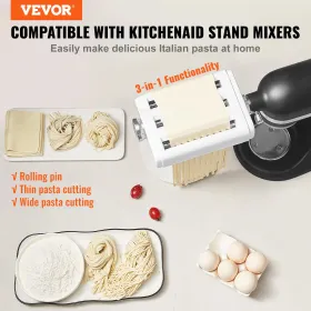 Pasta-tilknytning til KitchenAid-stativblander, 3-i-1 rustfrit