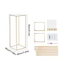 10PCS 31.5inch/80cm High Wedding Flower Stand, With Acrylic Laminate,Metal Vase Column Geometric Centerpiece Stands, Gold Rectan