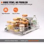 30.5 cm W x 43.2 cm D Pull Out Cabinet Organizer, Heavy Duty Slide Out Pantry Shelves, Chrome-Plated Steel Roll Out Drawers, Sli