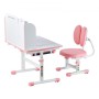 Kids Study Chair and Desk with Bookshelf & Drawer Height Adjustable Pink