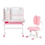 Kids Study Chair and Desk with Bookshelf & Drawer Height Adjustable Pink