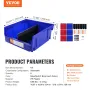 Plastic Storage Bin, (11-Inch x 11-Inch x 5-Inch), Hanging Stackable Storage Organizer Bin, Blue/Red, 6-Pack, Heavy Duty Stackin
