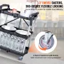 Foldable Utility Service Cart, 3 Shelf 74.8 kg Heavy Duty Plastic Rolling Cart with Lockable Wheels, Ergonomic Handle, Portable 