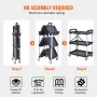 Foldbar forsyningsvogn, 3 hylde 165 kg kraftig plastikrullende