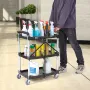 Foldbar forsyningsvogn, 3 hylde 165 kg kraftig plastikrullende