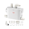 Macerator Pump, 500W, 6600 L/H Flow, 26,2 ft/8 m hoved, macerator kloak sump pumpe med 3 vandindløb til toilet, kælder,