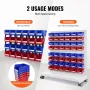 Plastic Storage Bin, (5-Inch x 4-Inch x 3-Inch), Hanging Stackable Storage Organizer Bin, Blue/Red, 24-Pack, Heavy Duty Stacking