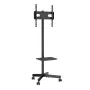 Mobile TV Stand, Mobile TV Cart for 23 to 60 inch TVs, Height Adjustable Portable TV Stand with Wheels, with A Tray for Audio-Vi