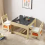 Kids Table and Chair Set, Wooden Activity Table with Storage Space and Boxes, Kids Play Table for Toddlers Art, Craft, Reading, 