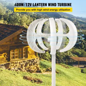 2V Vertical Axis Lantern Wind Turbine Generator 5 Nylon Blades