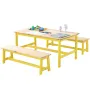 Kids Table and Bench Set, Toddler Table and Chair Set of 3, Wood Activity Table for Art, Craft, Reading, Learning