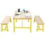 Kids Table and Bench Set, Toddler Table and Chair Set of 3, Wood Activity Table for Art, Craft, Reading, Learning