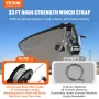 Hand Winch, 1587.6 kg Pulling Capacity, Boat Trailer Winch Heavy Duty Rope Crank with 1005.8 cm Steel Wire Cable and Two-Way Rat