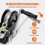 Hand Winch, 1587.6 kg Pulling Capacity, Boat Trailer Winch Heavy Duty Rope Crank with 1005.8 cm Steel Wire Cable and Two-Way Rat