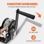 Hand Winch, 362.9 kg Pulling Capacity, Boat Trailer Winch Heavy Duty Rope Crank with 1005.8 cm Steel Wire Cable and Two-Way Ratc