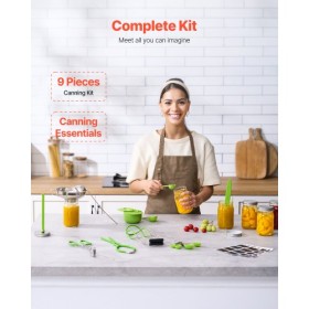 Canning Supplies Starter Kit 9 PCS Rustfrit stål vandbad Canning Kit