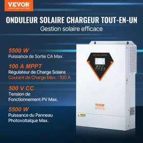 Hybrid solcelle-inverteroplader 5500W 230V med 100A MPPT