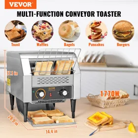 Commercial Conveyor Toaster 300 Slices/Hour Commercial Toaster Heavy Duty
