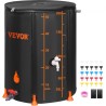 Collapsible Rain Barrel, 53 Gallon Large Capacity, PVC Rainwater Collection System with Spigots and Overflow Kit, Portable