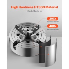 10 in 4-Jaw Self-Centering Lathe Chuck for Lathe Drilling Milling Machine