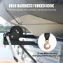 Hand Winch, 1587.6 kg Pulling Capacity, Boat Trailer Winch Heavy Duty Rope Crank with 1005.8 cm Polyester Strap and Two-Way Ratc