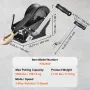 Hand Winch, 1587.6 kg Pulling Capacity, Boat Trailer Winch Heavy Duty Rope Crank with 1005.8 cm Polyester Strap and Two-Way Ratc