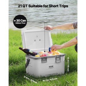 Portable Cooler 21 QT Insulated Cooler 30 Can Capacity with Handles Strap