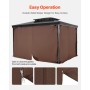 Gazebo Privacy Curtain 10' x 10' x 6.9' Waterproof Gazebo Curtains Coffee