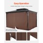 Gazebo Privacy Curtain 10' x 10' x 6.9' Waterproof Gazebo Curtains Coffee