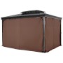 Gazebo Privacy Curtain 10' x 10' x 6.9' Waterproof Gazebo Curtains Coffee