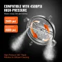 50.8 cm Pressure Washer Surface Cleaner w/ Handles & Wheels, Stainless Steel Concrete Cleaner 4500 Max PSI , 0.95 cm Connector &
