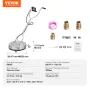 50.8 cm Pressure Washer Surface Cleaner w/ Handles & Wheels, Stainless Steel Concrete Cleaner 4500 Max PSI , 0.95 cm Connector &