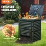 Garden Compost Bin 80 Gal, BPA Free Composter, Large Capacity Outdoor Composting Bin with Top Lid and Bottom Door, Easy