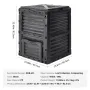 Garden Compost Bin 80 Gal, BPA Free Composter, Large Capacity Outdoor Composting Bin with Top Lid and Bottom Door, Easy