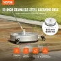 38.1 cm Pressure Washer Surface Cleaner w/ Wheels, Stainless Steel Concrete Cleaner 4000 Max PSI , 1.6 cm Quick-Connect Connecto