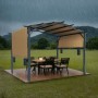 10x10 ft Outdoor Retractable Pergola with Canopy Arched Top Metal Pergola