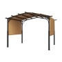 10x10 ft Outdoor Retractable Pergola with Canopy Arched Top Metal Pergola