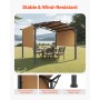 10x10 ft Outdoor Retractable Pergola with Canopy Arched Top Metal Pergola