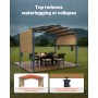 10x10 ft Outdoor Retractable Pergola with Canopy Arched Top Metal Pergola